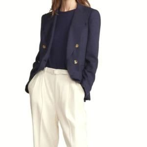 Ralph Lauren Purple Label Cashmere Blend Double Breasted Navy Blue Blazer Size 6